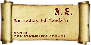 Marischek Rézmán névjegykártya